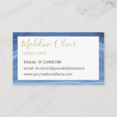 ブルーサファイヤエレガントアゲートモダンタイポグラフィ 名刺 (裏面)