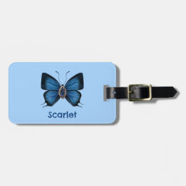 ブルーサファイヤパーソナライズされたピーコックバタフ王室のァン ラゲッジタグ