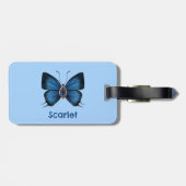 ブルーサファイヤパーソナライズされたピーコックバタフ王室のァン ラゲッジタグ (裏面横)