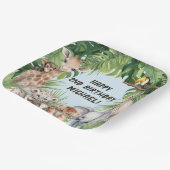 ブルーサファリアニマルをテーマにした男の赤ちゃん2歳 ペーパープレート (傾斜あり)