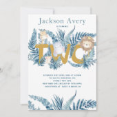 ブルーサファリアニマルズセカンド誕生日 招待状 (正面)