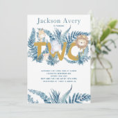 ブルーサファリアニマルズセカンド誕生日 招待状 (スタンド正面)