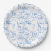 ブルーサファリアニマルトワルドジュエベイビーシャワー ペーパープレート (正面)