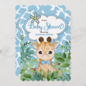 ブルーサファリキレーフベビーシャワー招待状 招待状 (正面/裏面)