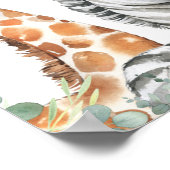 ブルーサファリフローラベビーシャワーウェルカムサイン ポスター (角)