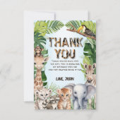 ブルーサファリ動物ワイルドワンの誕生日 サンキューカード (正面)