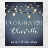 ブルーサプライズエレガントリタイアメントパーティー ワインラベル (シングルラベル)