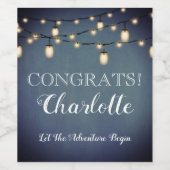 ブルーサプライズ退職パーティーストリングライト ワインラベル (シングルラベル)