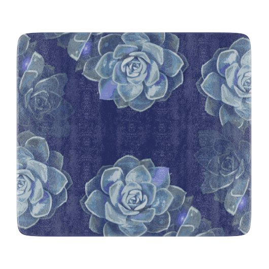 ブルーサボテンのガラス切断板 カッティングボード (正面)