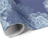 ブルーサボテンのギフトラッピング紙 ラッピングペーパー (ロールコーナー)