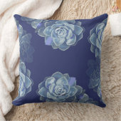 ブルーサボテン装飾用クッション クッション (ブランケット)