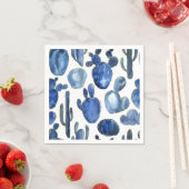 ブルーサボテン金ゴールドデザートシックなトラベルサウスウエストおもしろい スタンダードカクテルナプキン (インサイチュ)