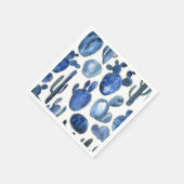 ブルーサボテン金ゴールドデザートシックなトラベルサウスウエストおもしろい スタンダードカクテルナプキン (角)