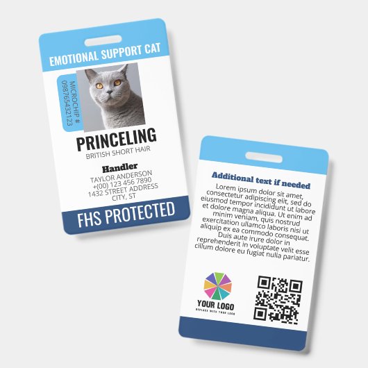 ブルーサポート猫ID バッジ (正面&裏面)