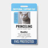ブルーサポート猫ID バッジ (正面)