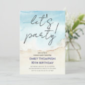 ブルーサマーの海の誕生日パーティー招待状 招待状 (スタンド正面)