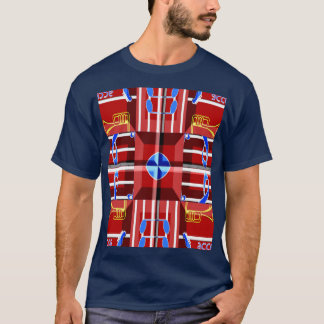 ブルーサマーの雰囲気幾何学ロマンチックな音楽 Tシャツ