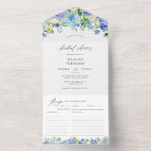 ブルーサマーアジサイブライダルシャワー オールインワン招待状 (内側)