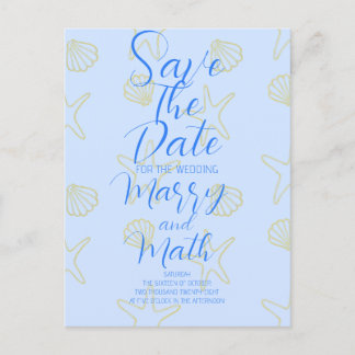 ブルーサマーシンプルシーシェルアンドスタービーチデシング ポストカード