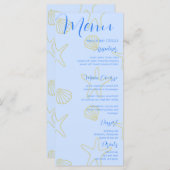 ブルーサマーシーシェルとスタービーチ結婚式メニュー (正面/裏面)