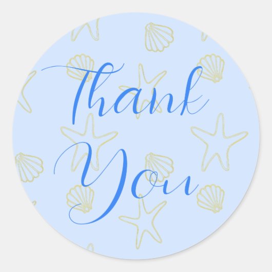 ブルーサマーシーシェルアンドスタービーチ結婚式 ラウンドシール (正面)