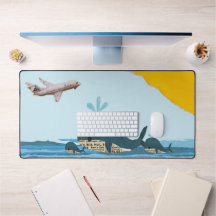 ブルーサマービーチかわいいコラージュ