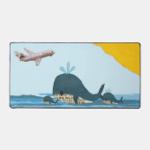 ブルーサマービーチかわいいコラージュ デスクマット (正面)