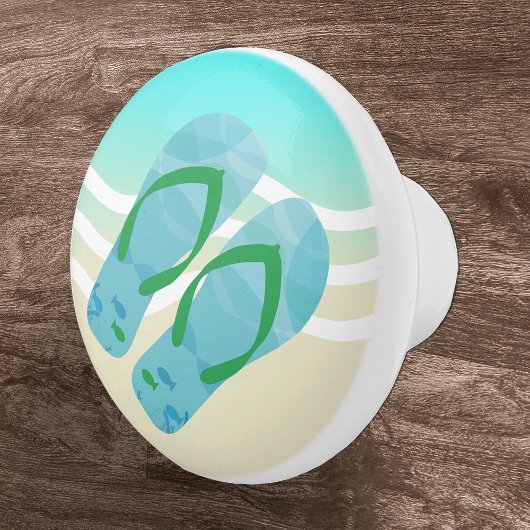 ブルーサマービーチウェーブビーチサンダルドアノブ セラミックノブ