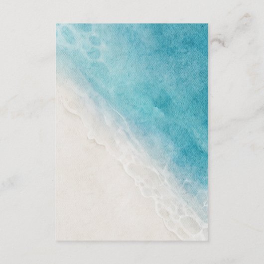 ブルーサマービーチ結婚式詳細エンクロージャカード エンクロージャーカード (裏面)