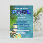 ブルーサマープールパーティー16誕生祝い 招待状 (スタンド正面)