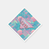 ブルーサマーベーパウェーブサンセット誕生日 スタンダードカクテルナプキン (角)