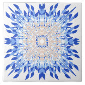 ブルーサマー沿岸フローラプリント タイル (正面)