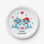 ブルーサメ二匹 ペーパープレート (正面)