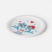 ブルーサメ二匹 ペーパープレート (アングル)