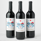 ブルーサメ二匹 ワインラベル (ボトル)