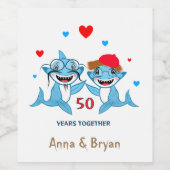 ブルーサメ二匹 ワインラベル (シングルラベル)