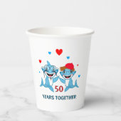 ブルーサメ二匹 紙コップ (正面)