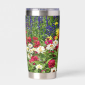 ブルーサルビアとジニアスフローラ 保温保冷タンブラー (背面)