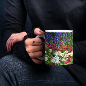 ブルーサルビアと《植物》百日草ガーデンフローラ マグカップ