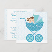 ブルーサルベイビーシャワー 招待状 (正面/裏面)