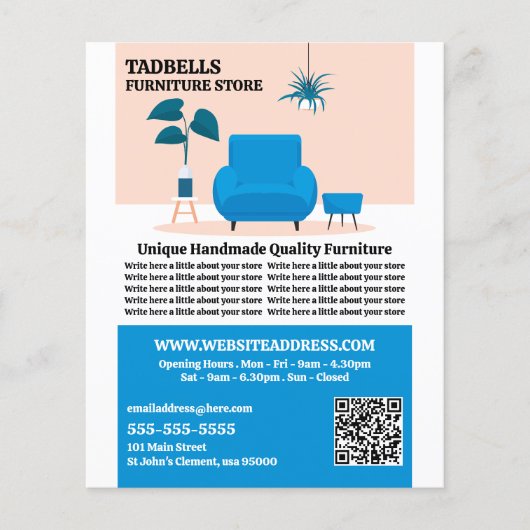 ブルーサロン – 家具店の販売 チラシ (正面)