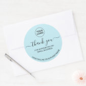 ブルーサンキュースモールビジネスロゴラウンドステッカー ラウンドシール (封筒)