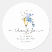 ブルーサンキューピアス&プロセッコブライダルシャワー ラウンドシール (正面)