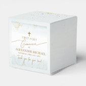 ブルーサンキューボーイ金ゴールドクロスファースト聖餐式 フェイバーボックス (裏面サイド)