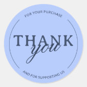 ブルーサンキューミニマルフェミニンリストステッカー ラウンドシール (正面)