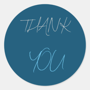 ブルーサンキューミニマルモダンリストプレーン ラウンドシール