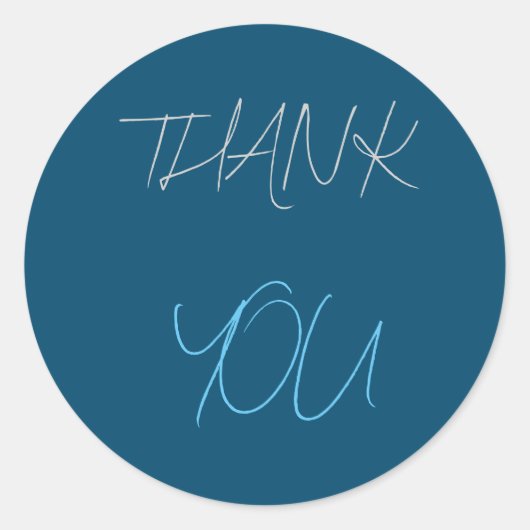 ブルーサンキューミニマルモダンリストプレーン ラウンドシール (正面)
