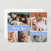 ブルーサンキュー第2ベビー発表男の赤ちゃん ポストカード (正面/裏面)