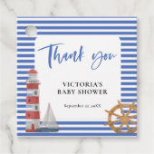 ブルーサンキュー航海のベイビーシャワー フェイバータグ (正面)