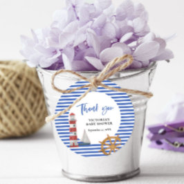 ブルーサンキュー航海のベイビーシャワー フェイバータグ